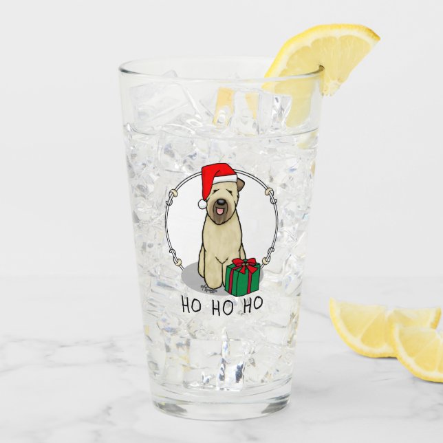 Verre Noël Père Noël Wheaten Terrier (blé 1b2) mignonne (Dos glace)