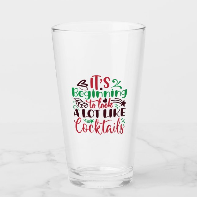 Verre Noël ressemble à des cocktails (Devant)