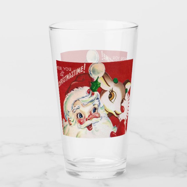Verre Noël rétro Noël Père Noël (Devant)
