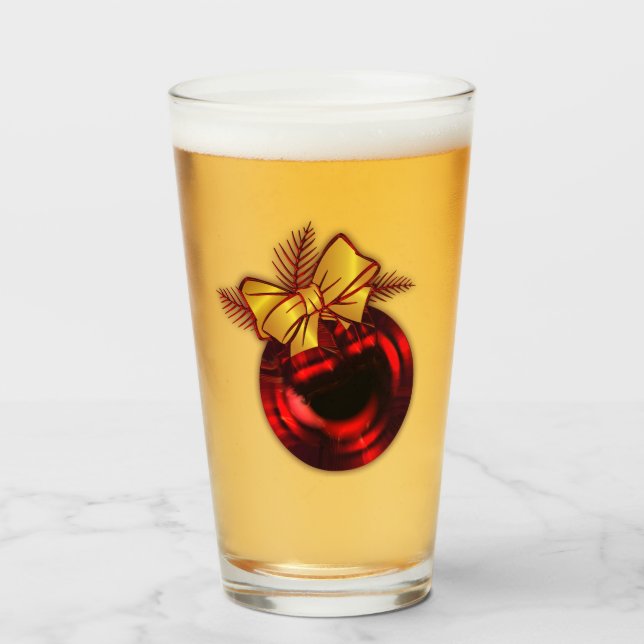 Verre Noël Rouge Arbre de Noël Bauble Noël (Devant (rempli))