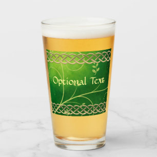 Verre Nœuds et feuilles verts celtiques