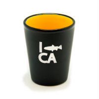Verre noir/jaune mat "I Fish"