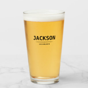Verre Noir moderne Nom simple Groomsmen personnalisé