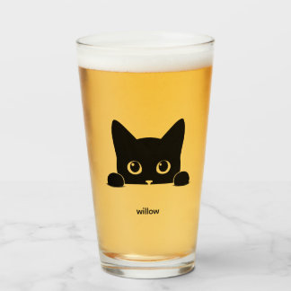 Verre Nom de compagnie de chat mignon personnalisé
