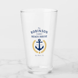 Verre Nom de famille Beach House Ancre Gold Style Laurel