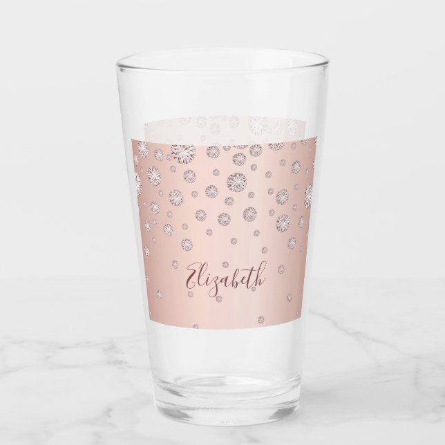 Verre Nom des diamants de la chasse en or rose (Devant)