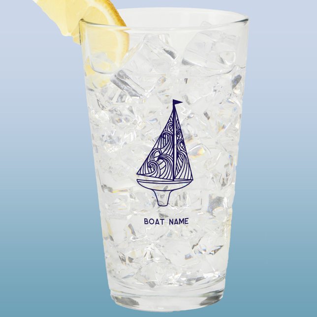 Verre Nom du bateau personnalisé (Sailing boat yacht name personalized glass tumbler)