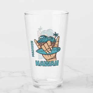 Verre Nom et emplacement personnalisés Surf Shaka