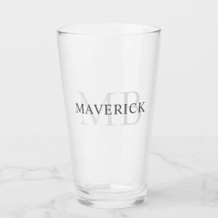 Verre Nom et initiales personnalisés Monogramme Bière