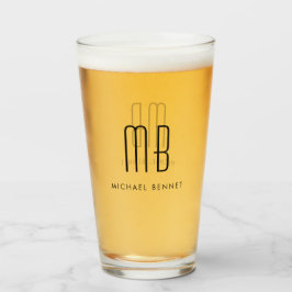 Verre Nom monogramme moderne