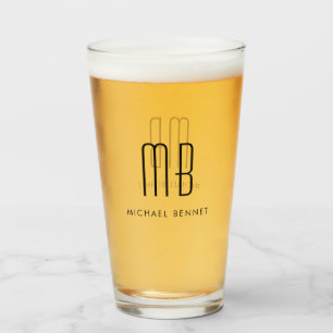 Verre Nom monogramme moderne