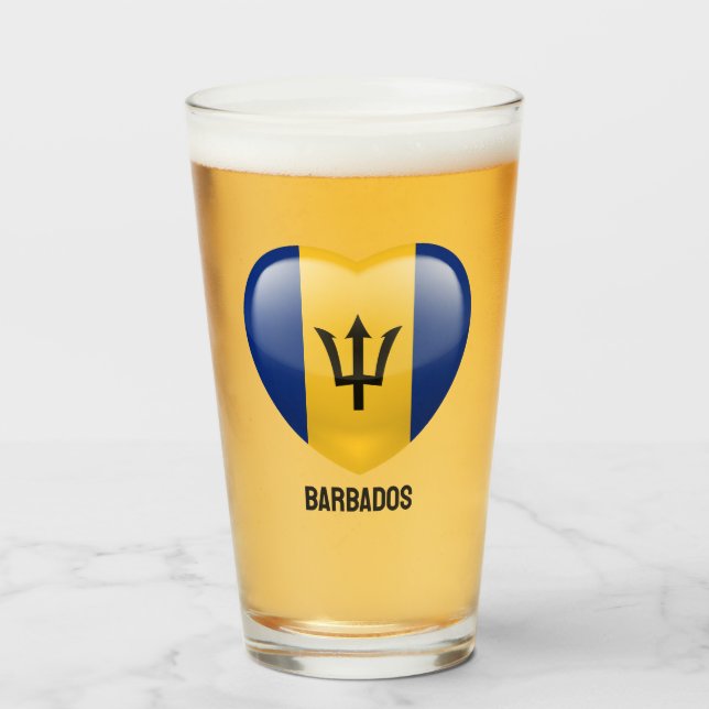 Verre Nom personnalisé Barbados Love (Devant (rempli))