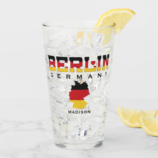 Verre Nom personnalisé Berlin Allemagne (Dos glace)