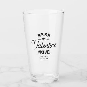 Verre Nom personnalisé Bière My Valentine Love Glass Cup
