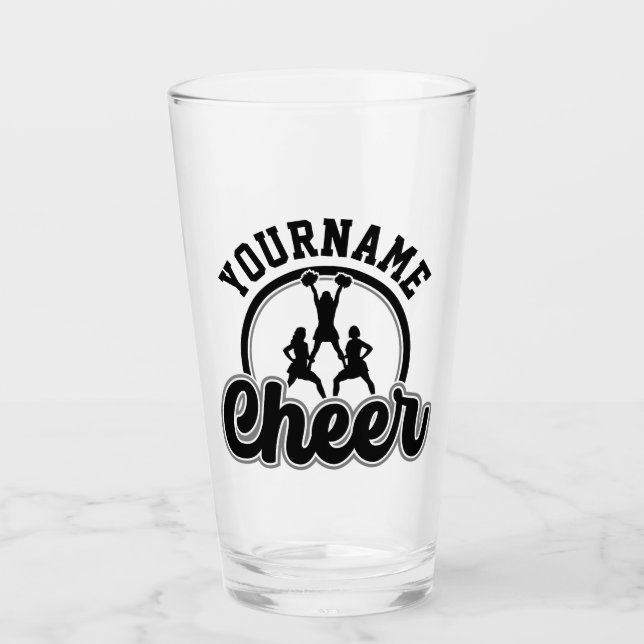 Verre NOM personnalisé Cheer Team Varsity Pom-pom girl (Devant)