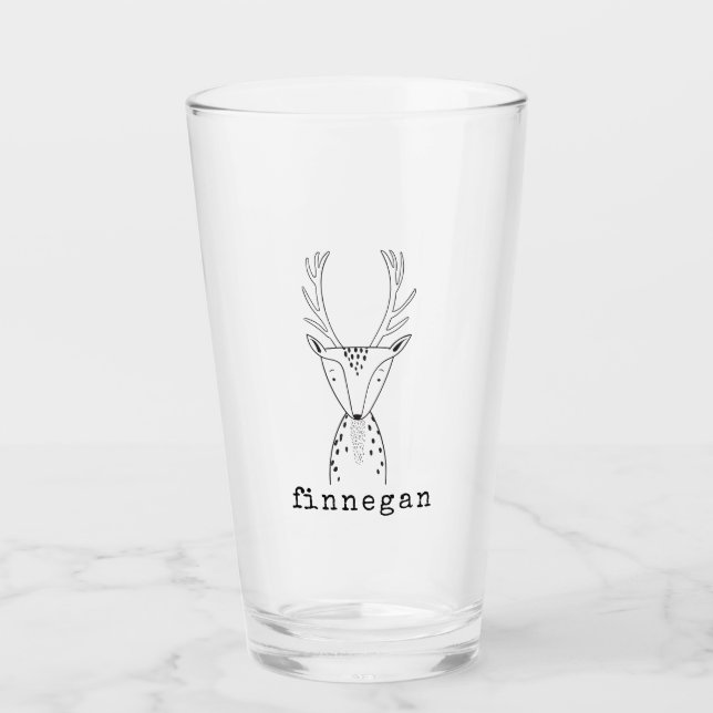 Verre Nom personnalisé de l'illustration de ligne simple (Devant)