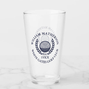 Verre Nom personnalisé du club de golf bleu marine