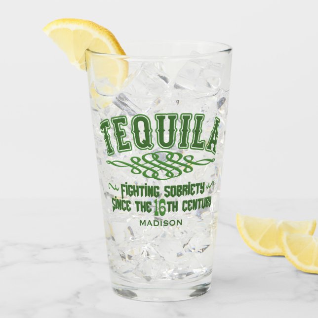 Verre Nom personnalisé Funny TEQUILA (Devant glace)
