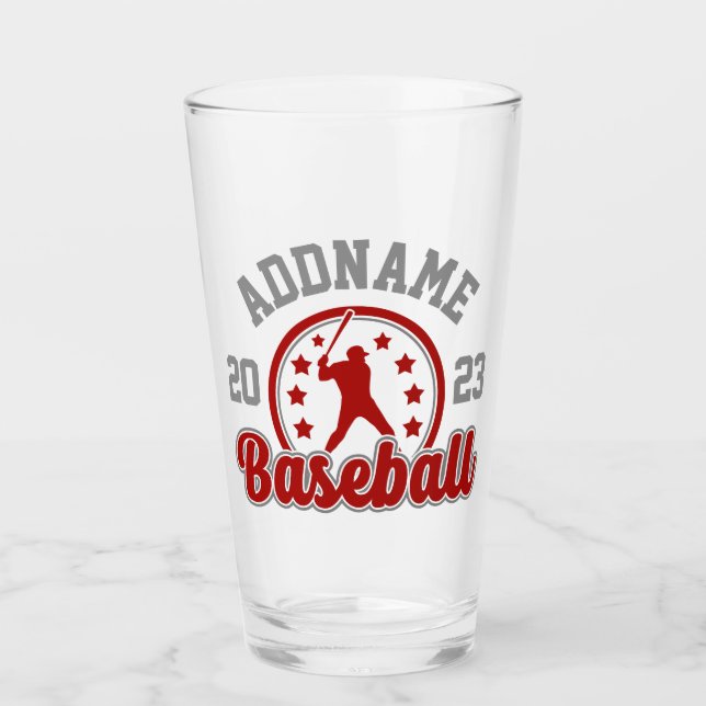 Verre NOM PERSONNALISÉ Jeu du joueur de l'équipe de base (Devant)