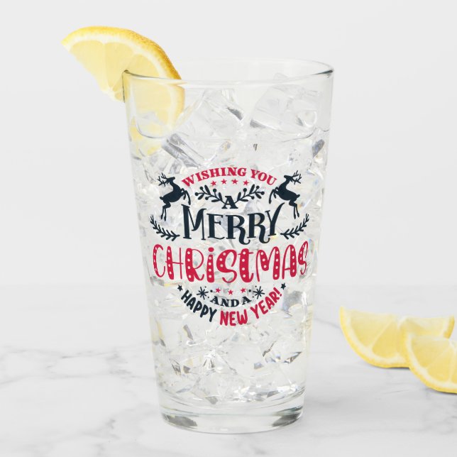 Verre Nom Personnalisé Joyeux Noël Et Nouvel An (Devant glace)