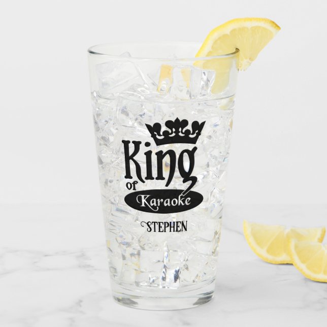 Verre Nom personnalisé King of Karaoke (Dos glace)