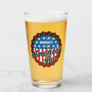 Verre NOM Personnalisé Patriotic USA Drapeau American Ba