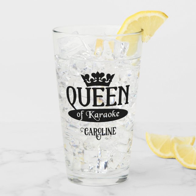 Verre Nom personnalisé Reine du Karaoké (Dos glace)
