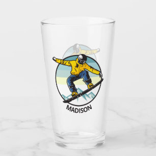 Verre Nom personnalisé SNOWBOARDER Pint Glass
