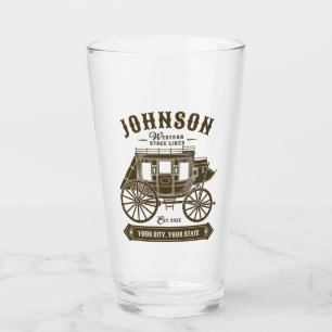 Verre NOM PERSONNALISÉ Vieux Western Stagecoach Carriage