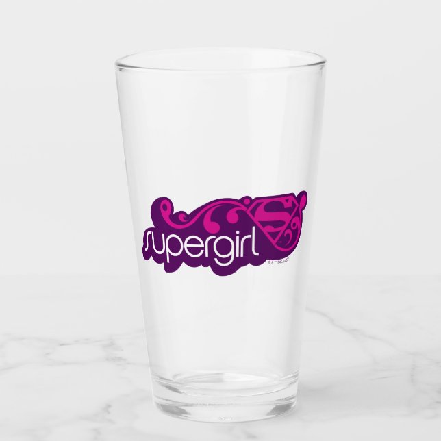 Verre Nom Super Supergirl et Bouclier S (Devant)