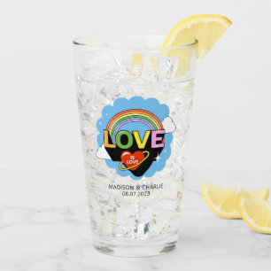 Verre Noms personnalisés / Texte "L'amour est amour"