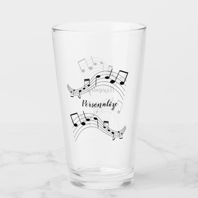 Verre Notes musicales stylish Cool tendance boisson pers (Devant)