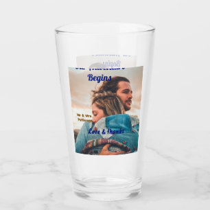 Verre Notre aventure commence ajoutez photo de couple am