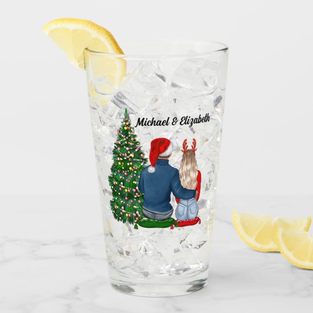 Verre Notre Premier Noël En Couple Marié (Devant glace)