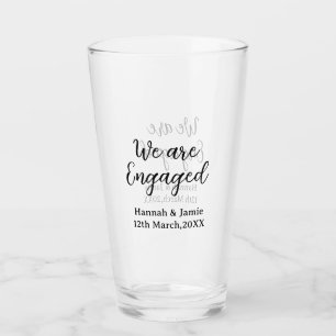 Verre Nous sommes fiancés nom date calligraphystylish