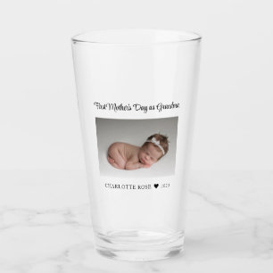 Verre Nouveau Grand-mère Premier jour des mères Photo bé