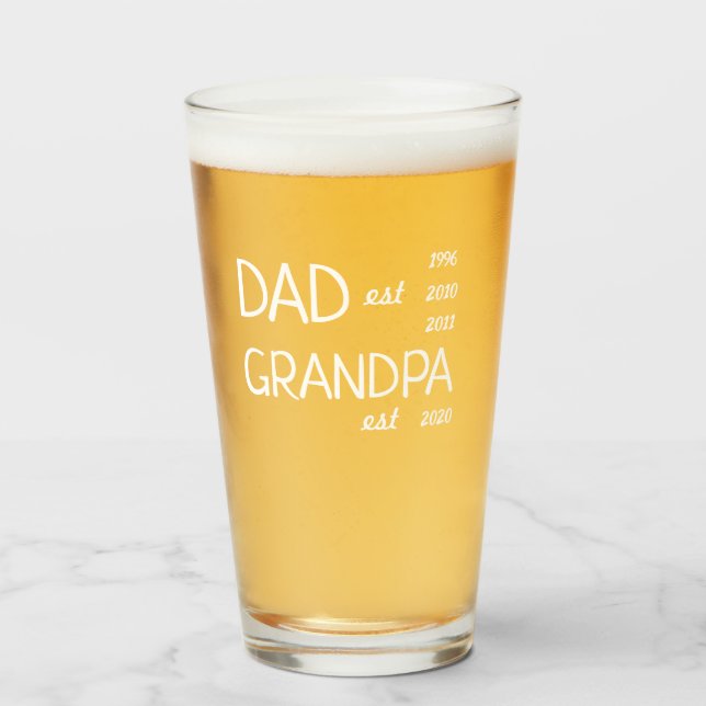 Verre Nouveau grand-père personnalisé (Devant (rempli))