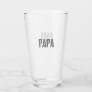 Verre Nouveau Père "Papa" Texte