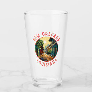 Verre Nouvelle-Orléans Louisiane Retro Cercle en détress