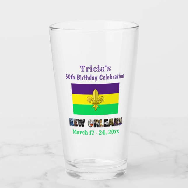 Verre Nouvelle-Orléans Voyage Anniversaire Fête Favorise (Devant)