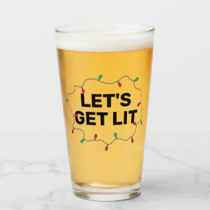 Verre Obtenons Lit Amusant Humour Noël Citation Bière