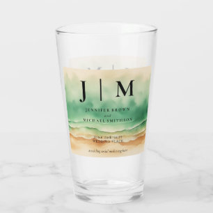 Verre Ocean Sand Beach Mariage Saison Été