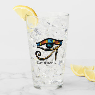 Verre OEil de Horus sur papyrus, hiéroglyphes égyptiens