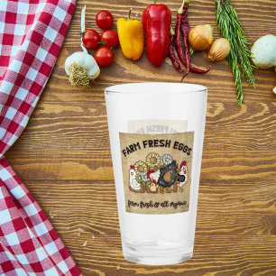 Verre oeufs frais de la ferme