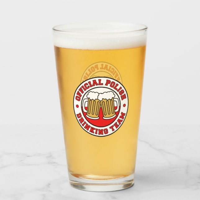 Verre officiel de l'équipe de boisson polonaise (Devant (rempli))