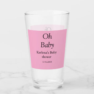 Verre Oh bébé ajouter nom baby shower date simple minimu