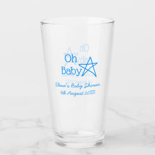 Verre Oh bébé bleu étoile baby shower ajouter nom passé 