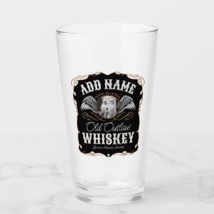 Verre Old Moonshine Whiskey Étiquette AJOUTER PHOTO Nom