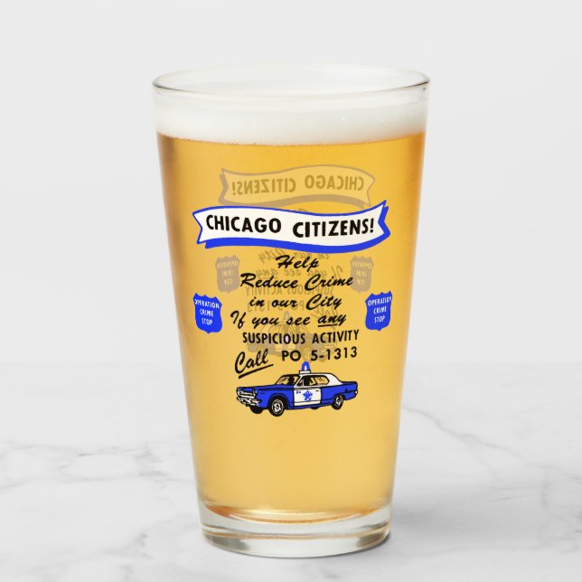 Verre Opération policière vintage de Chicago (Devant (rempli))