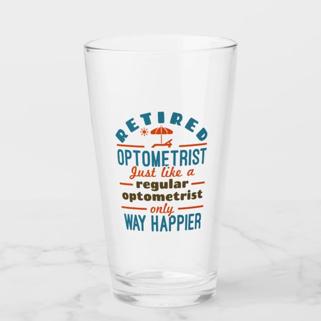 Verre Optométriste à la retraite Funny Way Happier (Devant)
